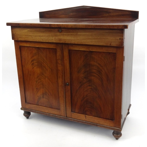 2 - Victorian mahogany chiffonier with a drawer above two panelled doors, 107cm high x 103cm wide x 51cm... 