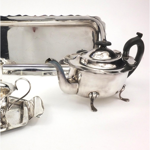 268 - Group of silver plated items including Hukin & Heath tray, entrée dish, teapot, etc