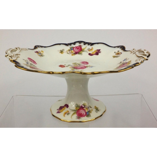 145 - Cauldon porcelain dessert service comprising tazza, six dessert plates and two side plates hand colo... 