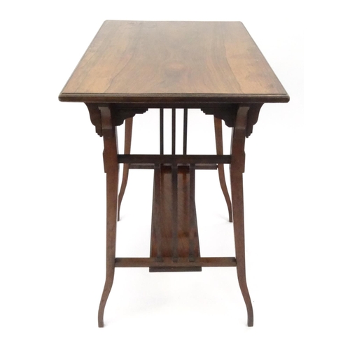 18 - Edwardian rosewood occasional table with undertier, 66cm high x 61cm wide x 40cm deep