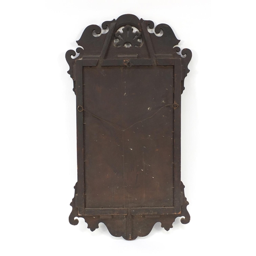 22 - Georgian mahogany mirror with shell crest, 78cm high