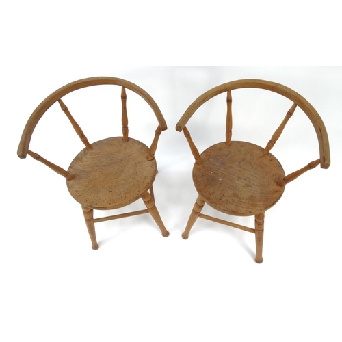 73 - Pair of light wood child's chairs