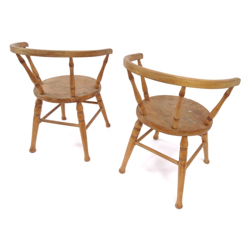 73 - Pair of light wood child's chairs