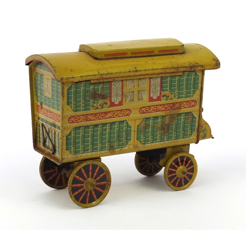 170 - Advertising interest Chad Valley caravan biscuit tin, Harborne Made in England mark to base, 16cm wi... 