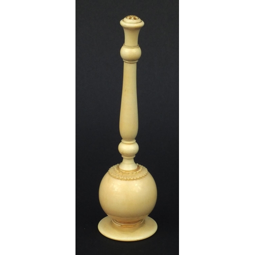 621 - Oriental Chinese ivory rose water bottle, 14cm high