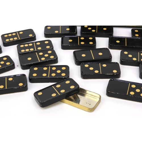 172 - Wills Woodbine advertising tinplate domino set, 18cm long