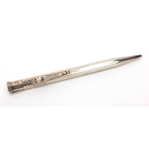 133 - Boxed silver Yard-o-Led hexagonal propelling pencil, the pencil 12cm long