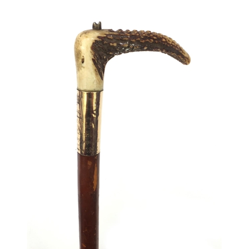 88 - Victorian 9ct gold mounted riding crop presented to the Earl of Connel by the tenantry and employers... 