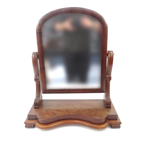 28 - Victorian mahogany swing mirror, 65cm high