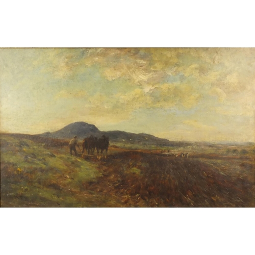 1298 - W.D. McKay - Spring Ploughing in Galway - Oil onto canvas, mounted in a gilt frame, 74cm x 46cm excl... 