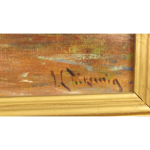 1284 - J.L. Pickering - Oil onto canvas titled 'Where The Outset Swings', signed and gilt framed, inscripti... 