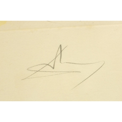 1291 - Limited edition pencil signed Salvador Dali Surrealist print of two horses, framed, 80cm x 60cm excl... 