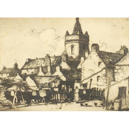 1302 - Group of eight Arthur Gibson etchings and woodblock prints - Sweetheart Abbie, Harbour at Douglas Is... 