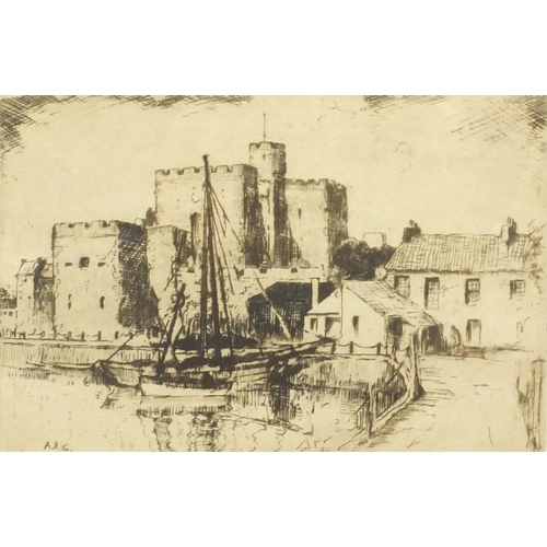 1302 - Group of eight Arthur Gibson etchings and woodblock prints - Sweetheart Abbie, Harbour at Douglas Is... 