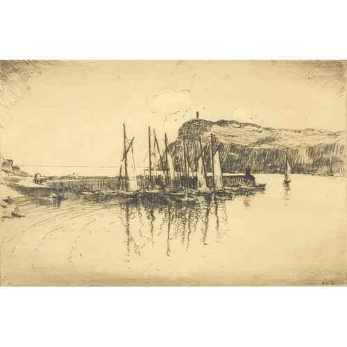 1302 - Group of eight Arthur Gibson etchings and woodblock prints - Sweetheart Abbie, Harbour at Douglas Is... 