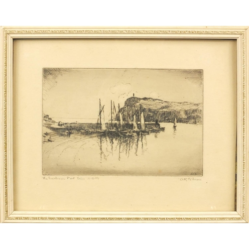 1302 - Group of eight Arthur Gibson etchings and woodblock prints - Sweetheart Abbie, Harbour at Douglas Is... 