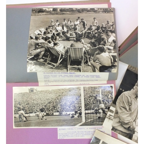 204 - Collection of unpublished black and white press photographs of football teams and matches including ... 