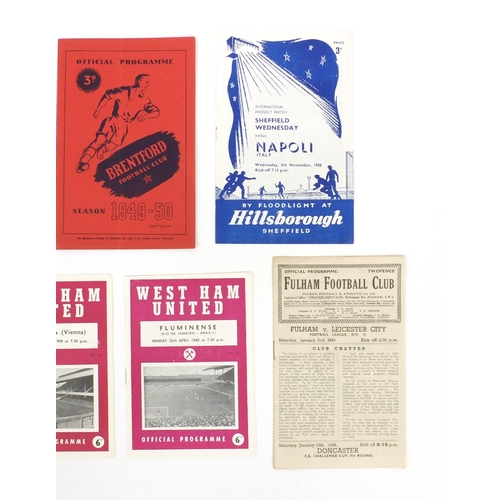 205 - Assorted football programmes including Chelsea, West Ham, Fulham, etc from the 1940s to 1950s