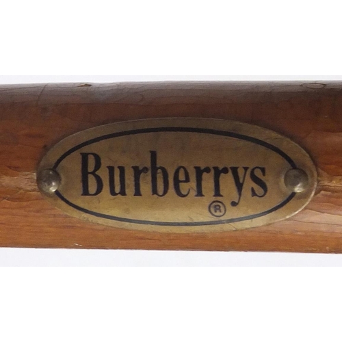 89 - Vintage Burberry tartan umbrella, brass Burberrys plaque to handle, 82cm long