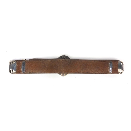 108 - Victorian leather and silver mounted belt, Birmingham 1902, 33cm wide