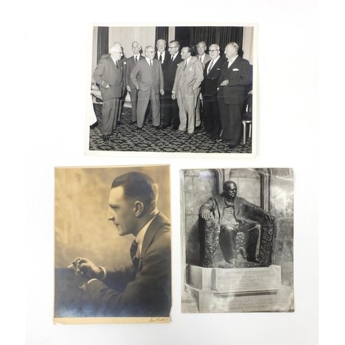 173 - Collection of Gaumont-British News photographs and original artwork relating to Albert W. Urry inclu... 