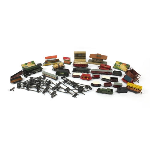 534 - Collection of 00 gauge and 0 gauge mostly tinplate railway items including Hornby, Princess Elizabet... 