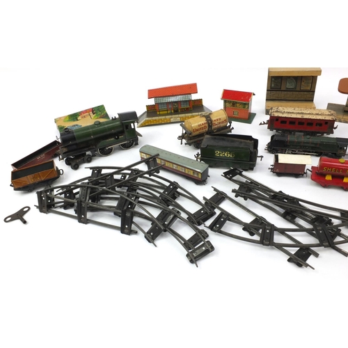 534 - Collection of 00 gauge and 0 gauge mostly tinplate railway items including Hornby, Princess Elizabet... 