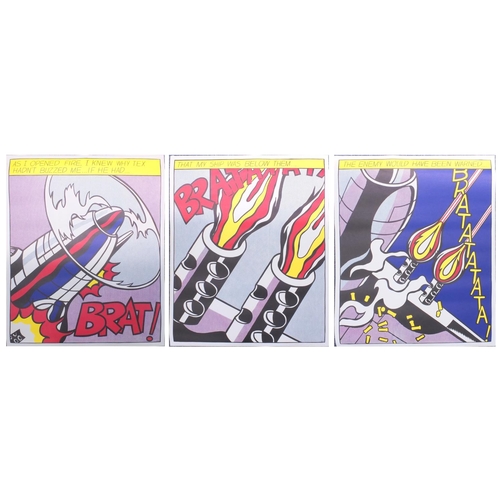 181 - Three Roy Leichtenstein pop art prints published by The Stedelijk Museum, Amsterdam, each 64cm x 53c... 