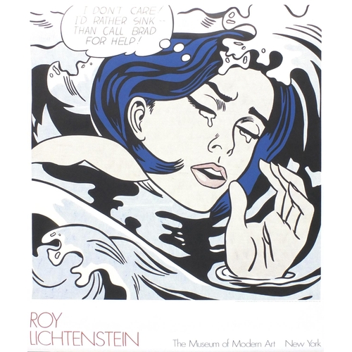 180 - Large Roy Leichtenstein pop art print - Drowning Girl, Museum of Modern Art, New York, printed in Fr... 