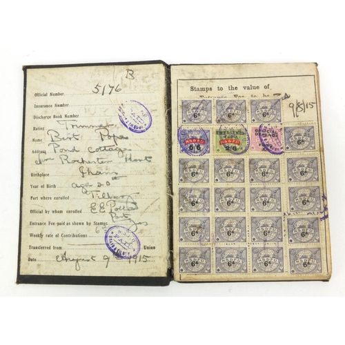 404 - Military interest sailor's ditty box relating to Burt Pope Stocker R.N. and his son, including a Wor... 