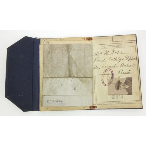 404 - Military interest sailor's ditty box relating to Burt Pope Stocker R.N. and his son, including a Wor... 