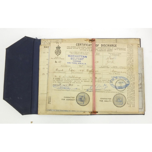 404 - Military interest sailor's ditty box relating to Burt Pope Stocker R.N. and his son, including a Wor... 