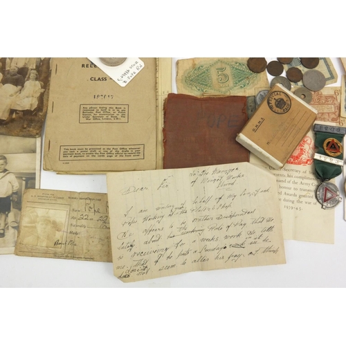 404 - Military interest sailor's ditty box relating to Burt Pope Stocker R.N. and his son, including a Wor... 