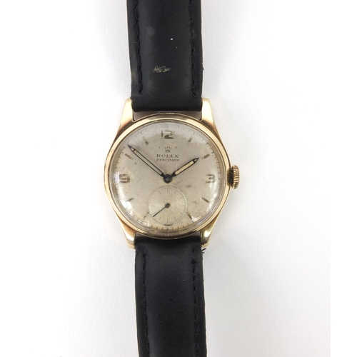 1176 - Rolex Precision 9ct gold gentleman's wristwatch, 3cm diameter