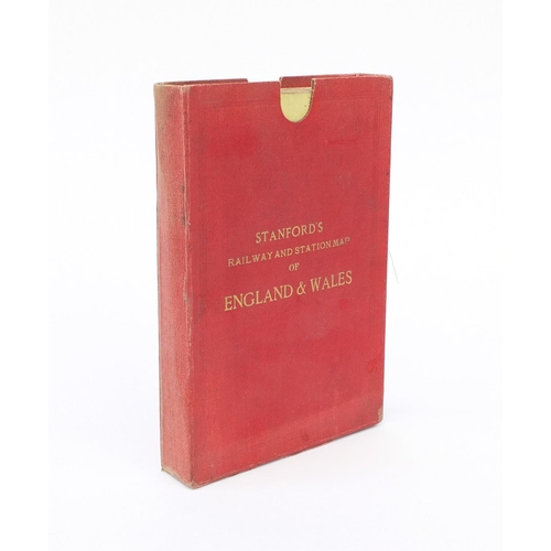 191A - Railway interest Stanfords Railway and Station map of England and Wales, housed in a cardboard box