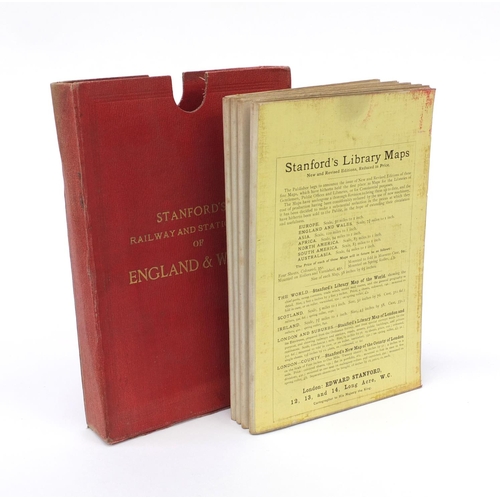 191A - Railway interest Stanfords Railway and Station map of England and Wales, housed in a cardboard box