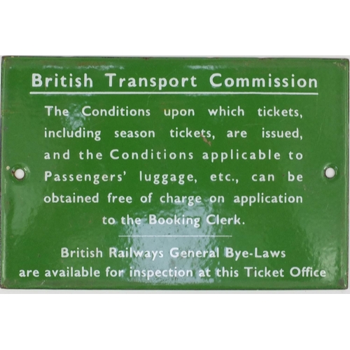 196 - Seven British Railways enamel signs including 'Ladies Room', 'Staff Only' and a British Transport Co... 