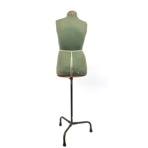 2034 - Vintage two piece dressmakers mannequin with label to the interior 154cm tall