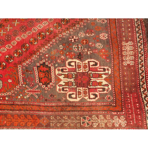 2013 - Rectangular Middle Eastern rug, the boarder and central field with geometric pattern 250cm x 150cm