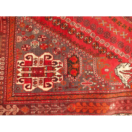 2013 - Rectangular Middle Eastern rug, the boarder and central field with geometric pattern 250cm x 150cm
