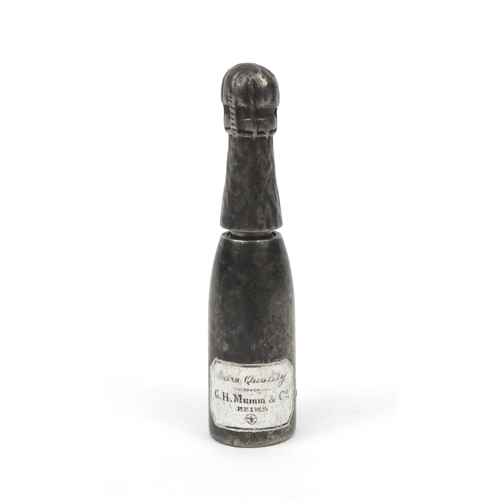 131 - Samson & Mordan Co propelling pencil in the form of a champagne bottle, 5cm long when closed