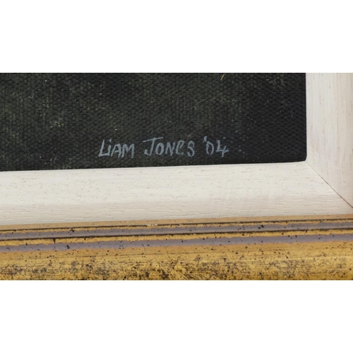 24 - Liam Jones 04 - Oil onto canvas view of a moonlit seascape, contemporary framed, 60cm x 47cm excludi... 