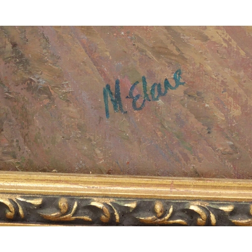 25 - M. Elane - Oil onto canvas view of The Duke of York Inn, gilt framed, 50cm x 40cm excluding the fram... 