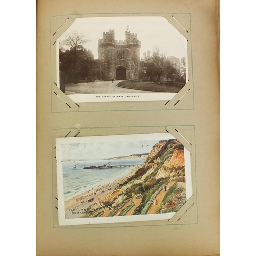 222 - Two postcard albums containing postcards including topographical views and greetings cards