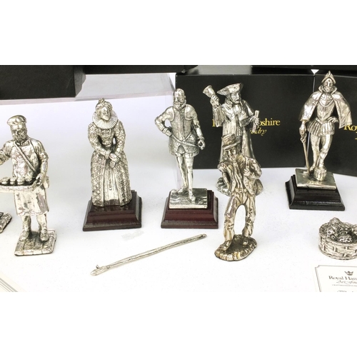 2270 - Collection of Royal Hampshire silver plated figures, including old street characters of bygone days,... 