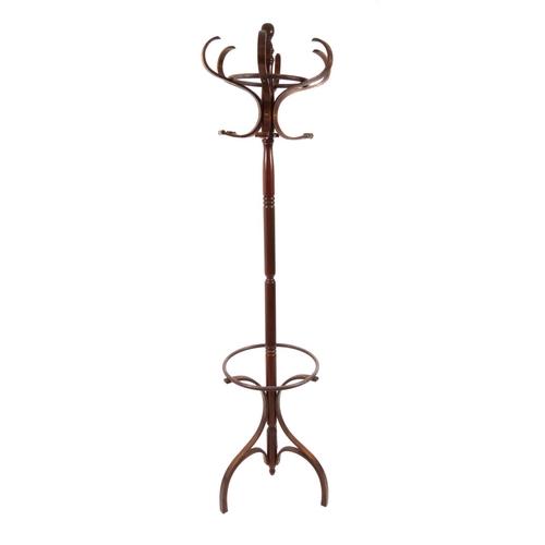 2029 - Bentwood rotating coat stand, 185cm high