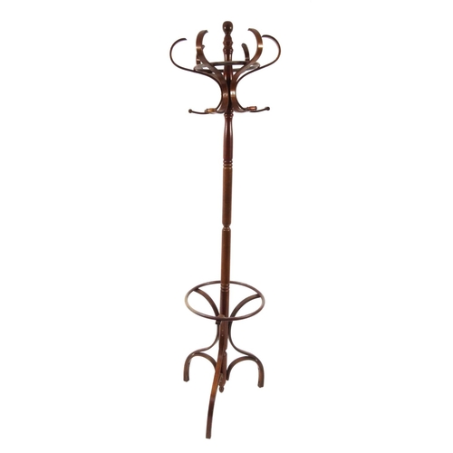 2029 - Bentwood rotating coat stand, 185cm high