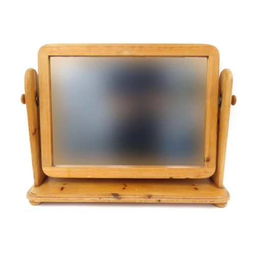 98 - Pine swing mirror, 53cm high x 68cm wide