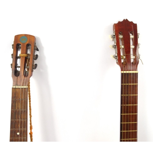 312 - Two unnamed wooden acoustic guitars