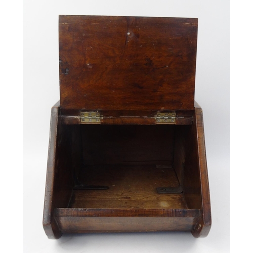 119 - Mahogany coal scuttle with brass fittings